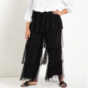 NWT Eloquii Drama Ruffle Pants 22/24 Womens Plus